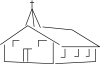 cartoon outline of church building
