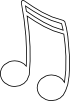 cartoon graphic of music notes
