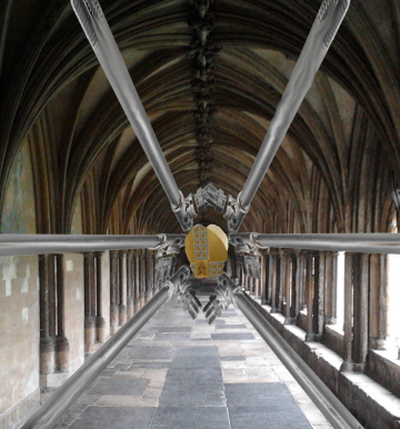 Cathedral cloister combined with Linear Collider